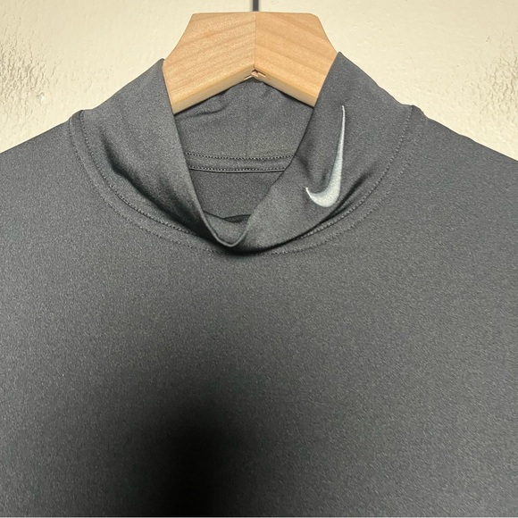 Nike Pro Men Shirt Small Black Long Sleeve Mock Neck Fitted Football Performance - Picture 2 of 7